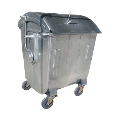 Thùng đựng rác thải thép mạ kẽm 4 bánh